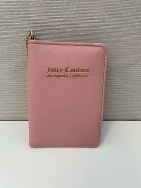 Juicy Couture Pink Passport Wallet holder with Gold Logo